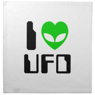 I Alien Heart UFO Cloth Napkin