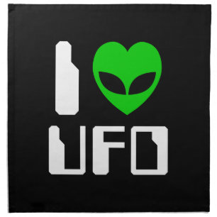 I Alien Heart UFO Cloth Napkin