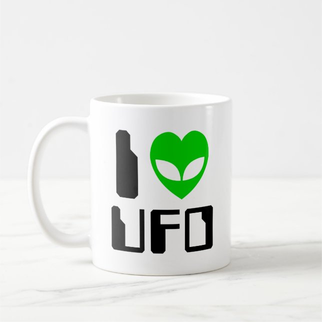 I Alien Heart UFO Coffee Mug (Left)