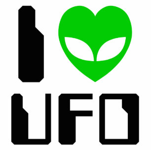 I Alien Heart UFO Cutout