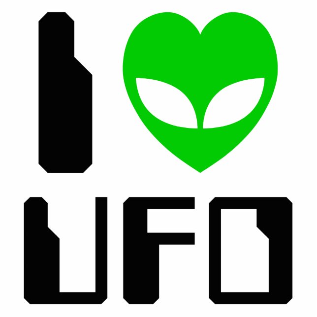 I Alien Heart UFO Cutout (Front)