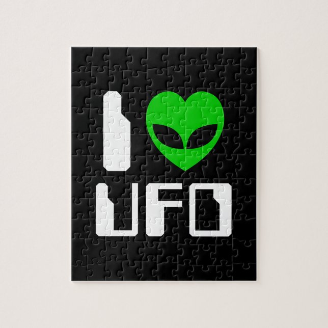 I Alien Heart UFO Jigsaw Puzzle (Vertical)