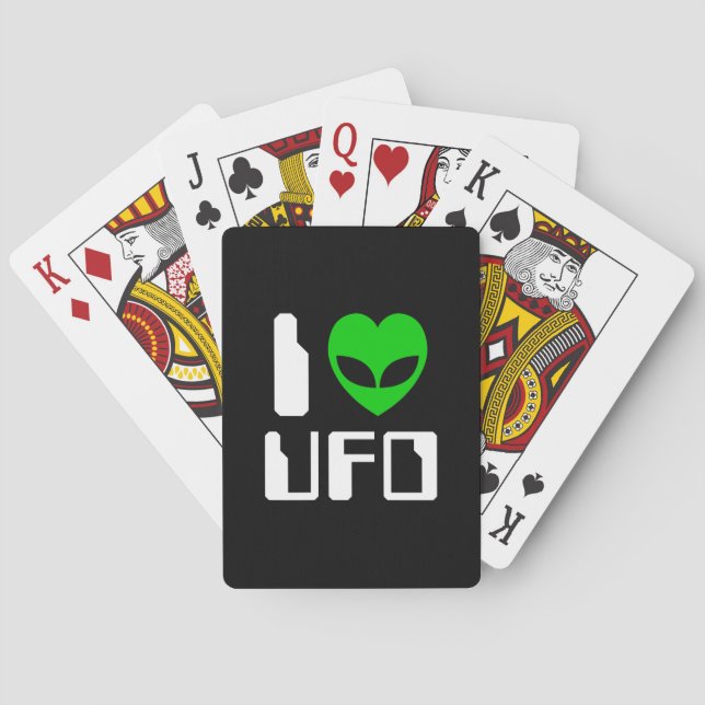 I Alien Heart UFO Poker Cards (Back)