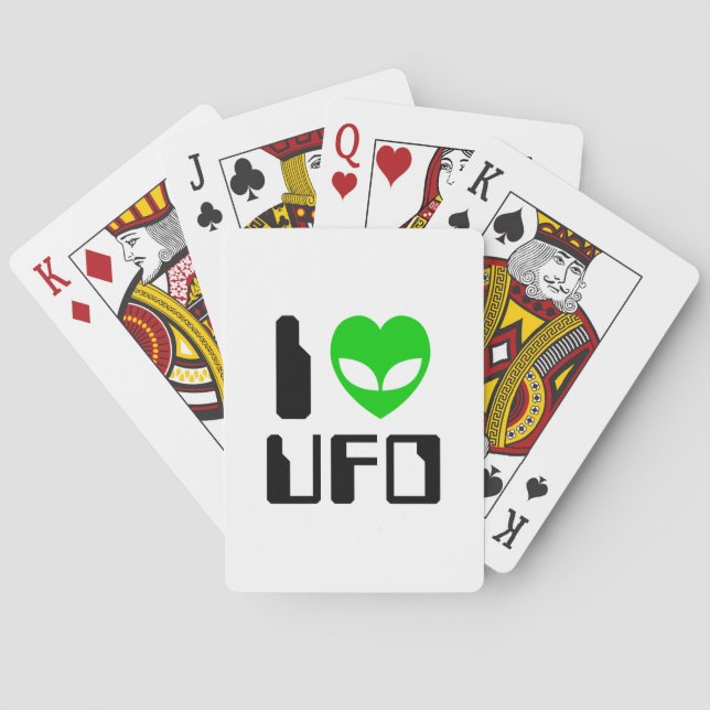I Alien Heart UFO Poker Cards (Back)