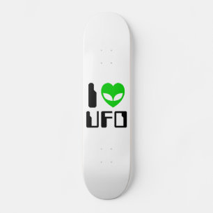 I Alien Heart UFO Skateboard Deck