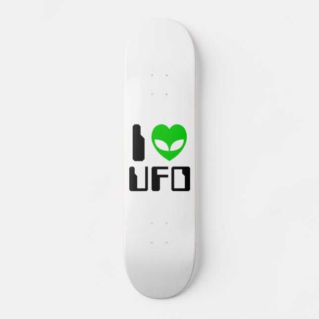 I Alien Heart UFO Skateboard Deck (Front)