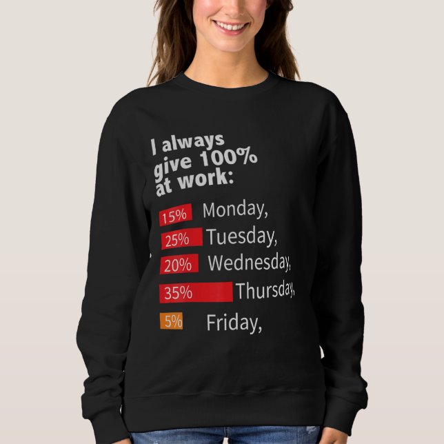 I Always Give 100 At Work Labor Day Sweatshirt (Front)