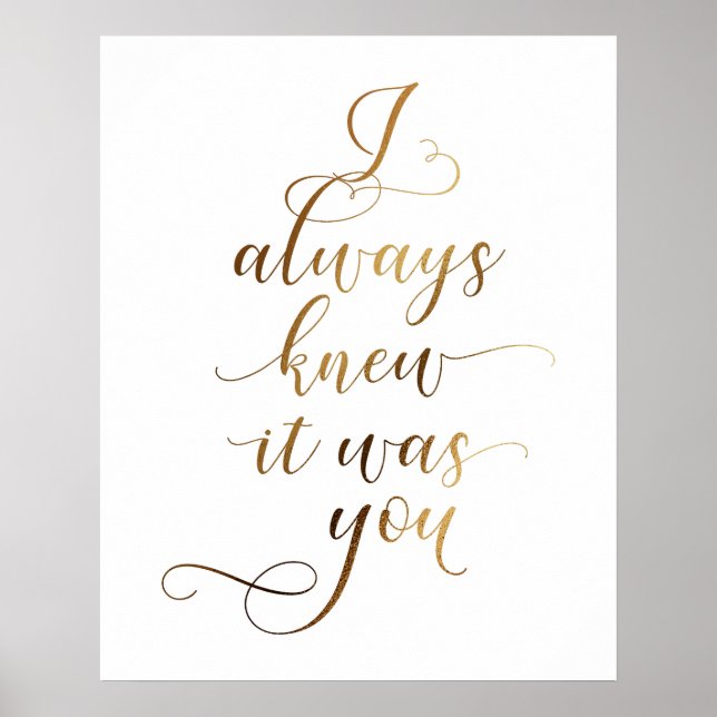 I always knew it was you poster (Front)