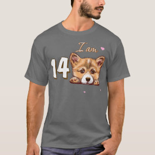 I am 14 Corgi Gift for 14th Birthday fan gift T-Shirt