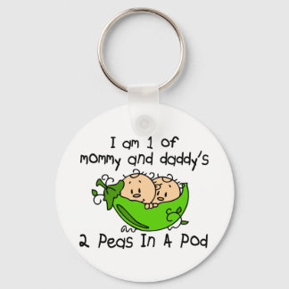 I Am 1 Of Mommy & Daddy's 2 Peas In A Pod Keychain
