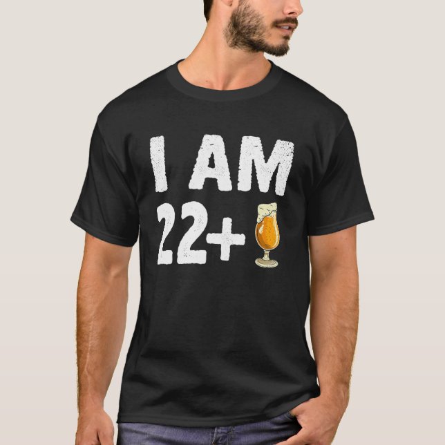 I Am 22 Plus 1 Middle Finger Funny 23rd Bday 23 T-Shirt (Front)