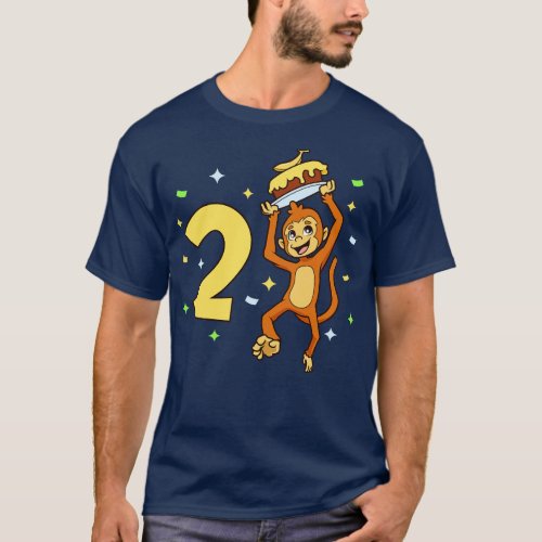 I am 2 with ape kids birthday 2 years old T_Shirt