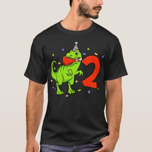 I am 2 with TREX boy birthday 2 years old T_Shirt