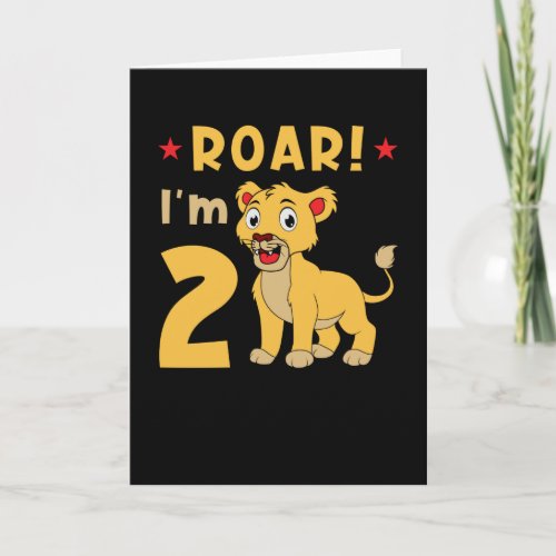 I Am 2 Years Old Lion Birthday Card