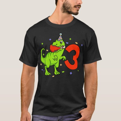 I am 3 with TREX boy birthday 3 years old T_Shirt