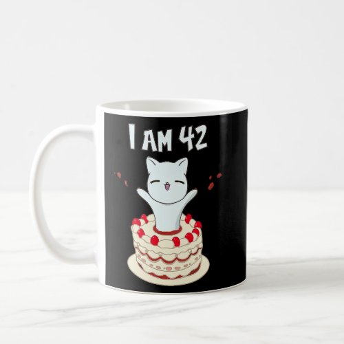 I am 42 Cute cat kitten with birthday cake  Coffee Mug
