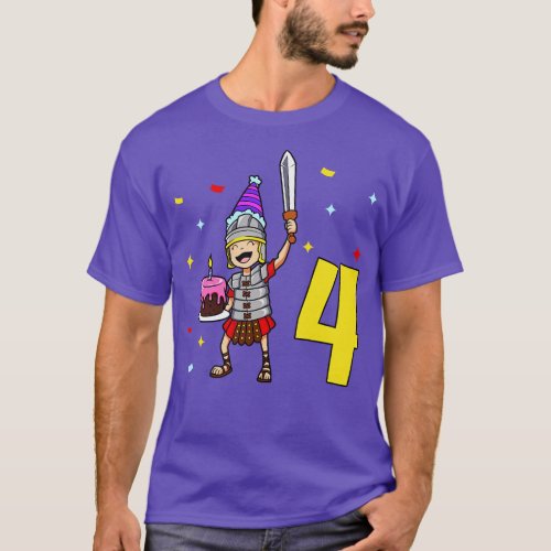 I am 4 with Centurion kids birthday 4 years old T_Shirt