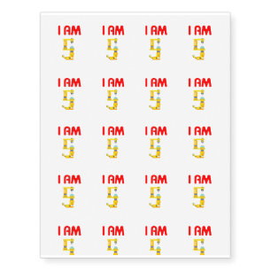 I Am 5 Robots Evolution 5th Birthday 2012 Temporary Tattoos
