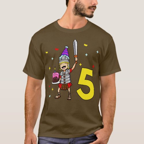 I am 5 with Centurion kids birthday 5 years old T_Shirt