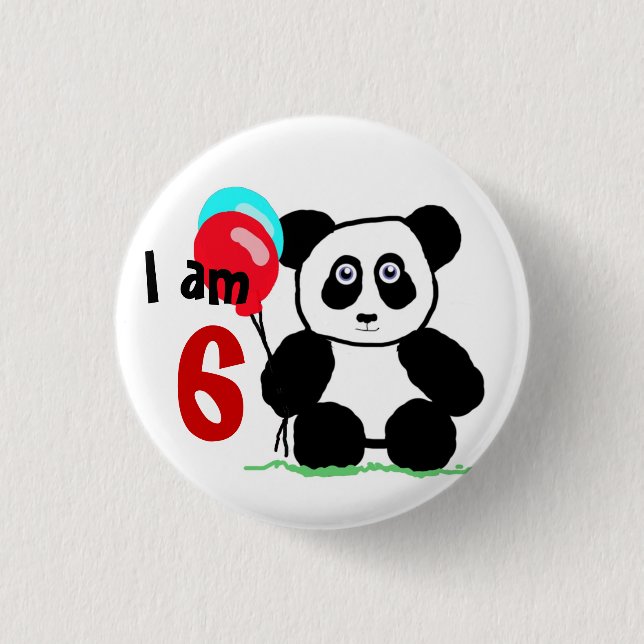 I Am 6 – Fun 6th Birthday Design for Kids Pinback Button (Front)