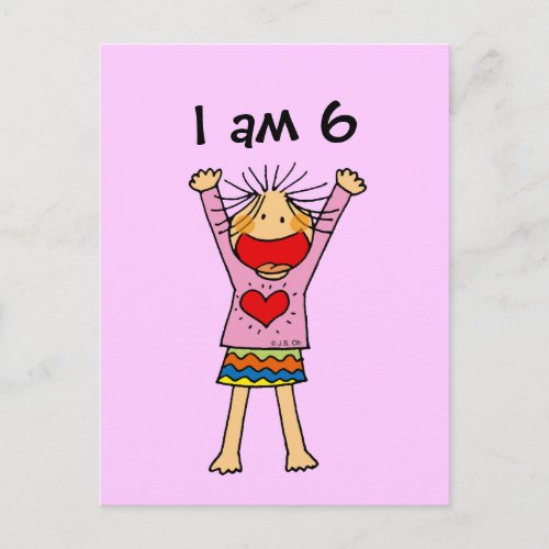 I am 6 postcard