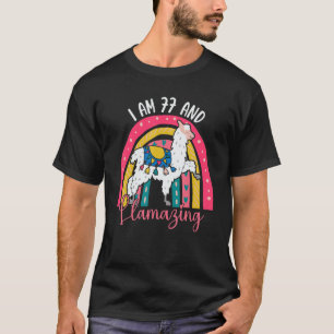 I Am 77 Year Old And Llamazing Alpaca Llama 77th T-Shirt