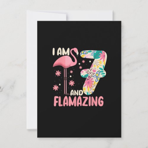 I Am 7 And Flamazing Bithday Flamingo 7th Bday Cel Invitation