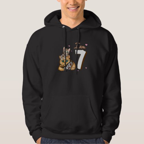 I Am 7 Cats  For 7th Birthday Fan Hoodie