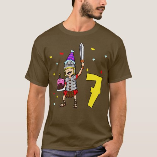 I am 7 with Centurion kids birthday 7 years old T_Shirt