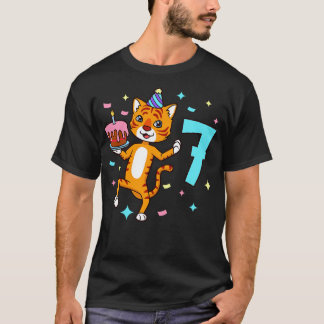 I am 7 with tiger boy birthday 7 years old T-Shirt