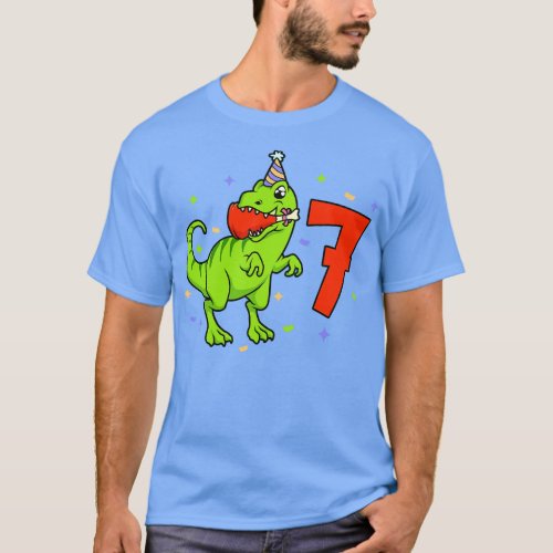 I am 7 with TREX boy birthday 7 years old T_Shirt