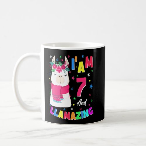 I Am 7 Years Old Alpaca Llamazing Llama 7th Birthd Coffee Mug