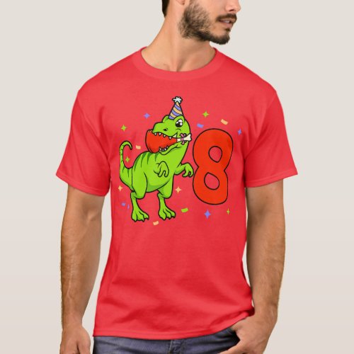 I am 8 with TREX boy birthday 8 years old T_Shirt