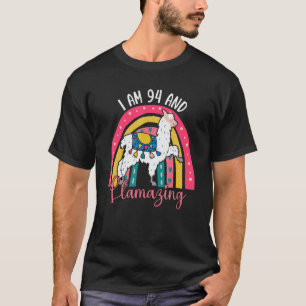 I Am 94 Year Old And Llamazing Alpaca   Llama 94th T-Shirt