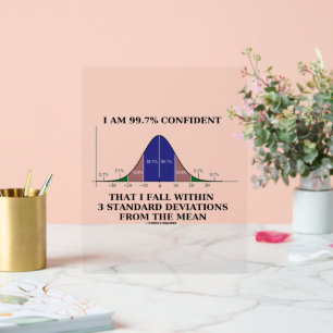 I Am 99.7% Confident Fall Within 3 Standard Dev Acrylic Sign