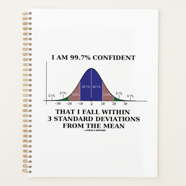 I Am 99.7% Confident Fall Within 3 Standard Dev Planner (Front)