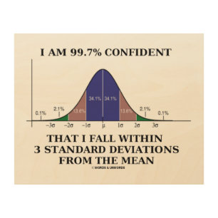 I Am 99.7% Confident Fall Within 3 Standard Dev Wood Wall Art