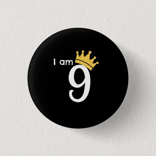 I Am 9  Custom Age & Photo Birthday T-Shirt Button