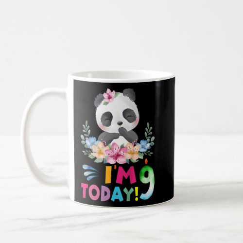 I Am 9 Today Panda Py Panda Theme  Coffee Mug