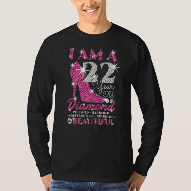 I Am A 22 Year Old Diamond Womens 22nd Birthday T-Shirt (Front)
