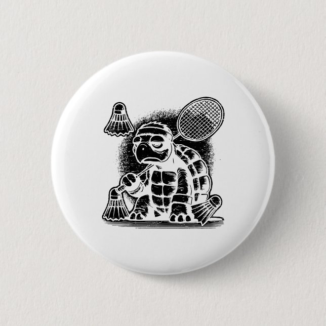I Am A Badminton Player Racket Shuttle  Button (Front)