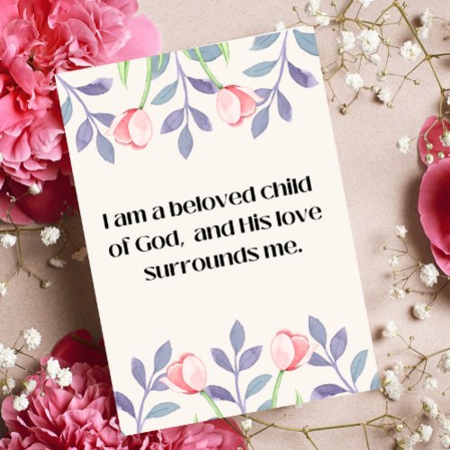 I Am A Beloved Child Of God Affirmation Quote Holiday Card