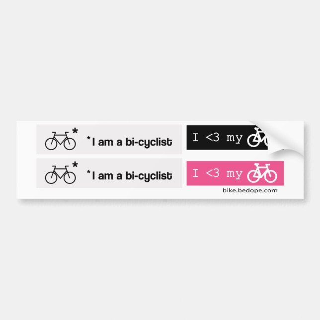 I am a bi-cyclist bumper sticker (Front)