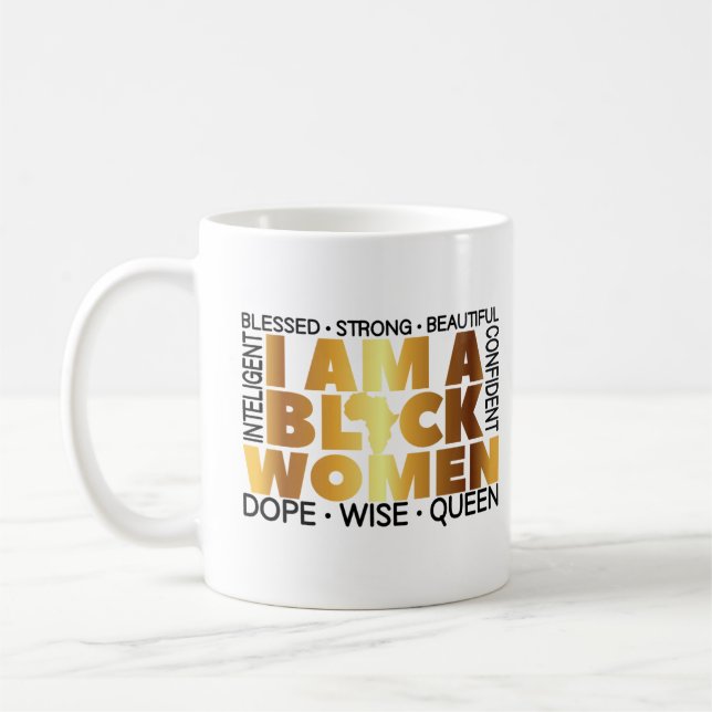 I Am a Black, Black History Coffee Mug (Left)