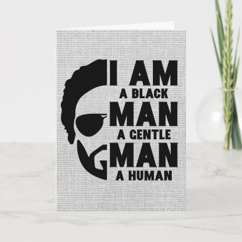 I Am A Black Man Afro Beard Gray Customizable Card