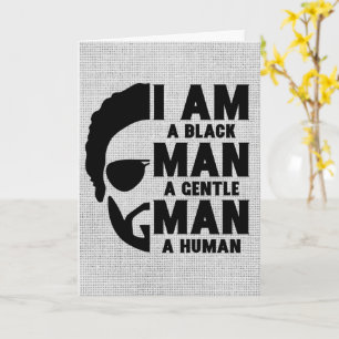 I Am A Black Man Afro Beard Gray Father's Day Card
