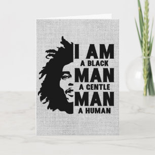 I Am A Black Man Afro Dreads Gray Customizable Card