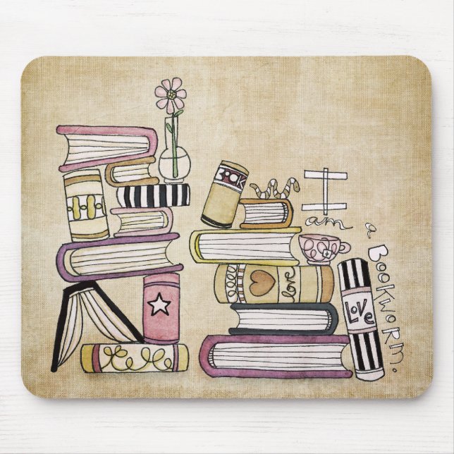 i am a bookworm mouse pad (Front)