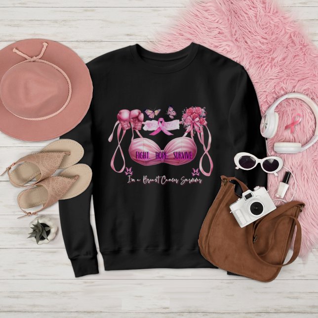 I am a Breast Cancer Survivor Pink Ribbon Sweatshirt (Creator Uploaded)