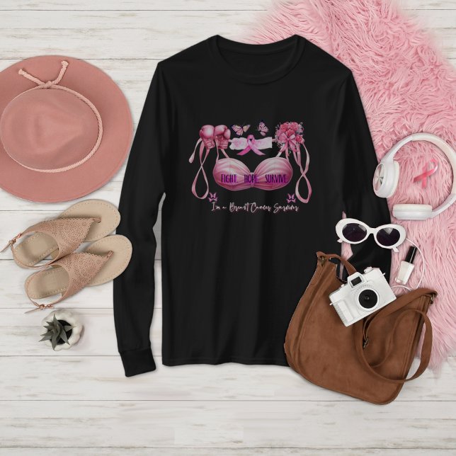 I am a Breast Cancer Survivor Pink Ribbon T-Shirt (Creator Uploaded)